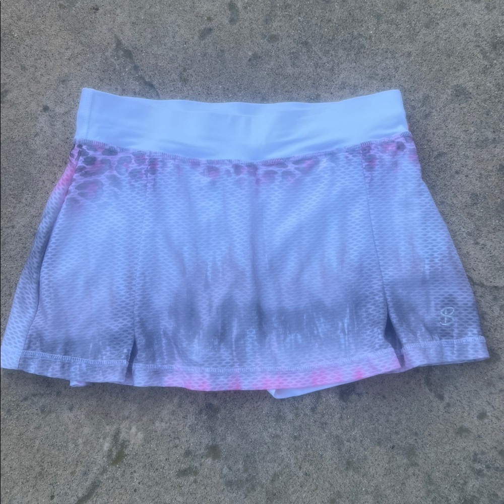 Sofibella Women's Soft Pink/Grey Leopard Ombre Tennis Pickball Skort Size S